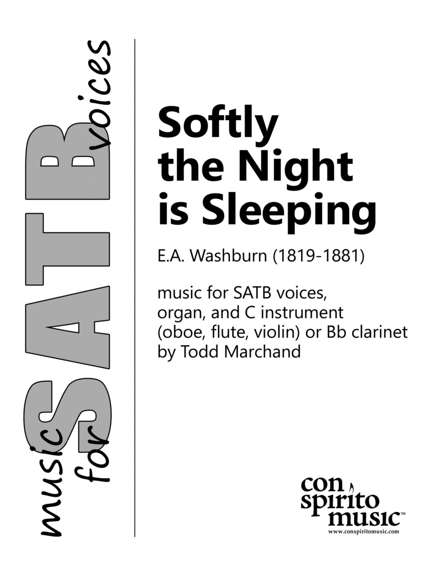 Softly the Night is Sleeping — SATB voices, organ, solo instrument image number null