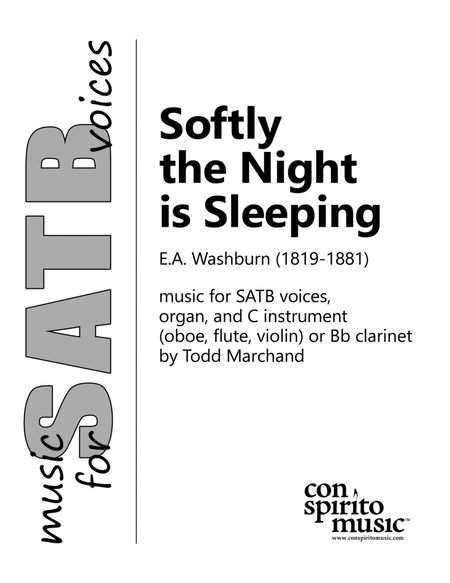 Softly the Night is Sleeping — SATB voices, organ, solo instrument image number null