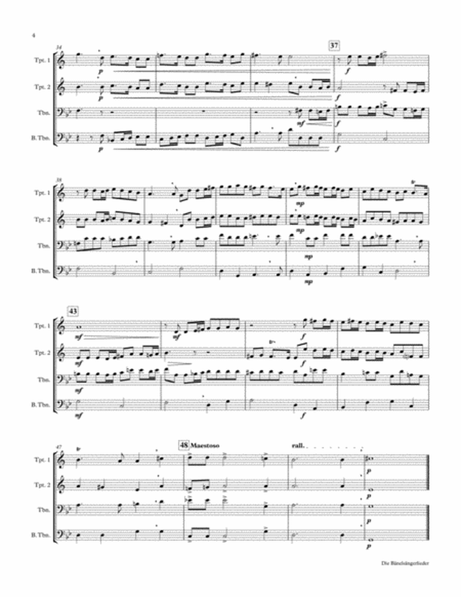 Die Bänelsängerlieder (for Brass Quartet) image number null