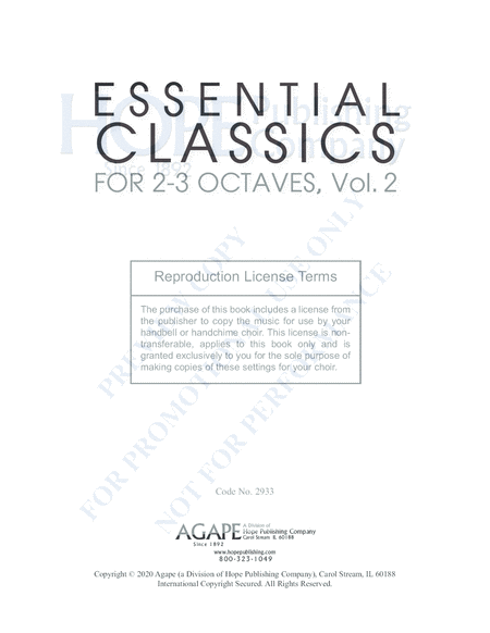 Essential Classics for 2-3 Octaves, Vol. 2 (Reproducible) image number null