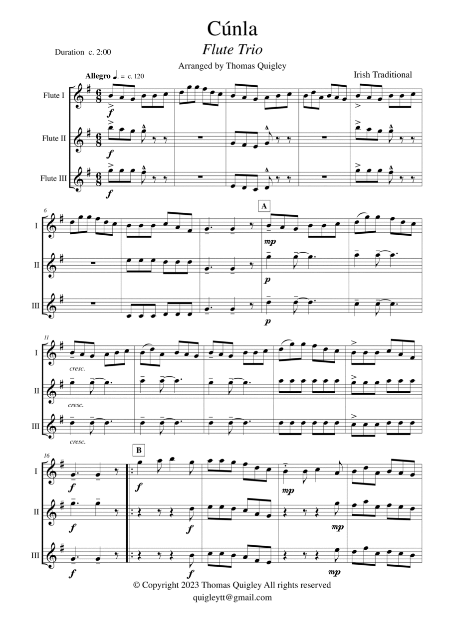 Cúnla Flute Trio scores gallery preview page 1