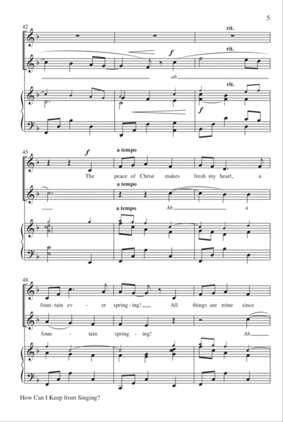 How Can I Keep from Singing? Unison Choir scores gallery preview page 6