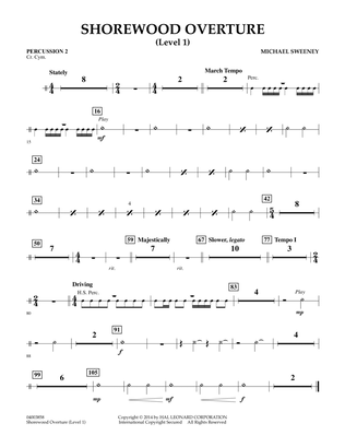 Shorewood Overture (for Multi-level Combined Bands) - Percussion 2 (Level 1)