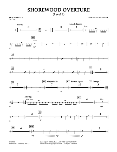 Shorewood Overture (for Multi-level Combined Bands) - Percussion 2 (Level 1)
