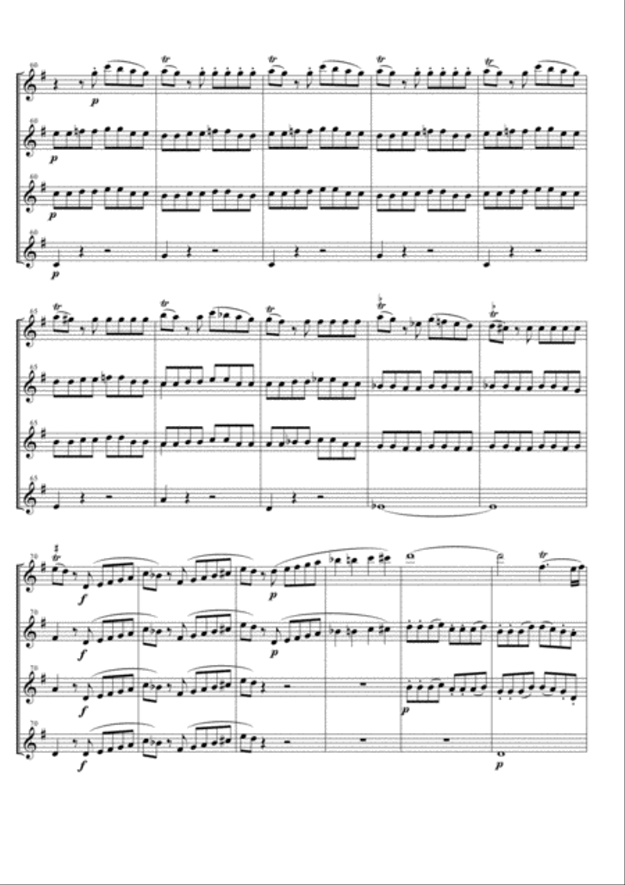 Eine Kleine Nachtmusik for Flute Quartet Flute Quartet scores gallery preview page 5
