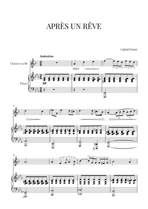 Book cover for Fauré - Après un Rêve (for Clarinet and Piano)