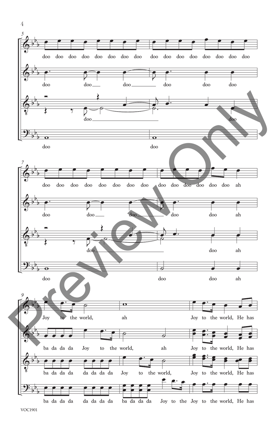 Joy to the World 4-Part scores gallery preview page 3
