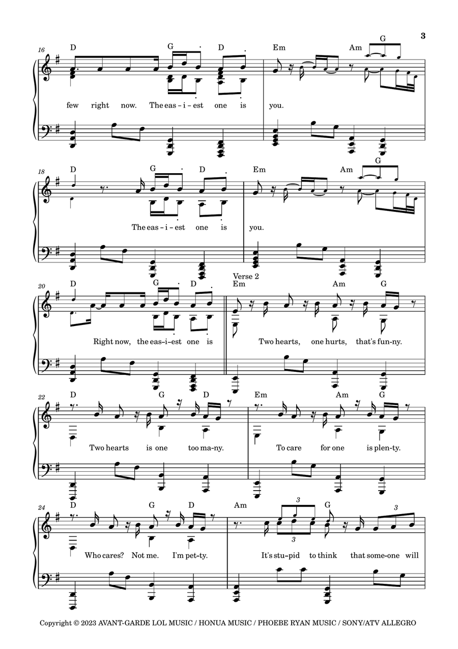 A Thousand Ways Piano Solo scores gallery preview page 3