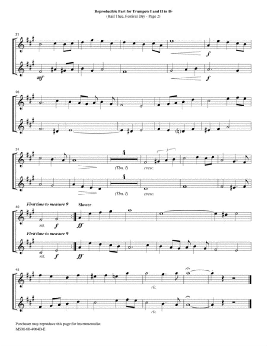 Hail Thee, Festival Day Choir scores gallery preview page 2
