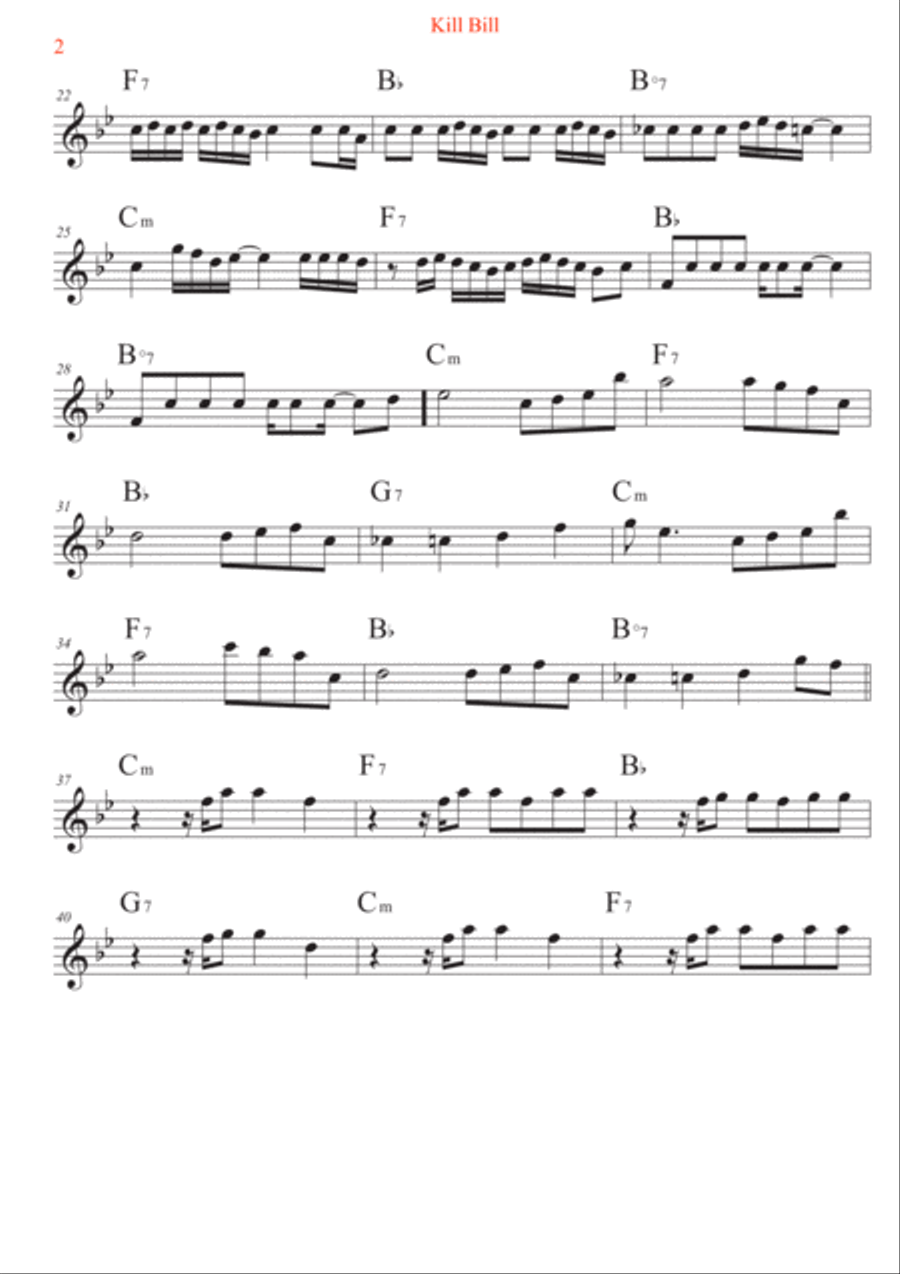 Kill Bill Kill Bill B-Flat Trumpet scores gallery preview page 2