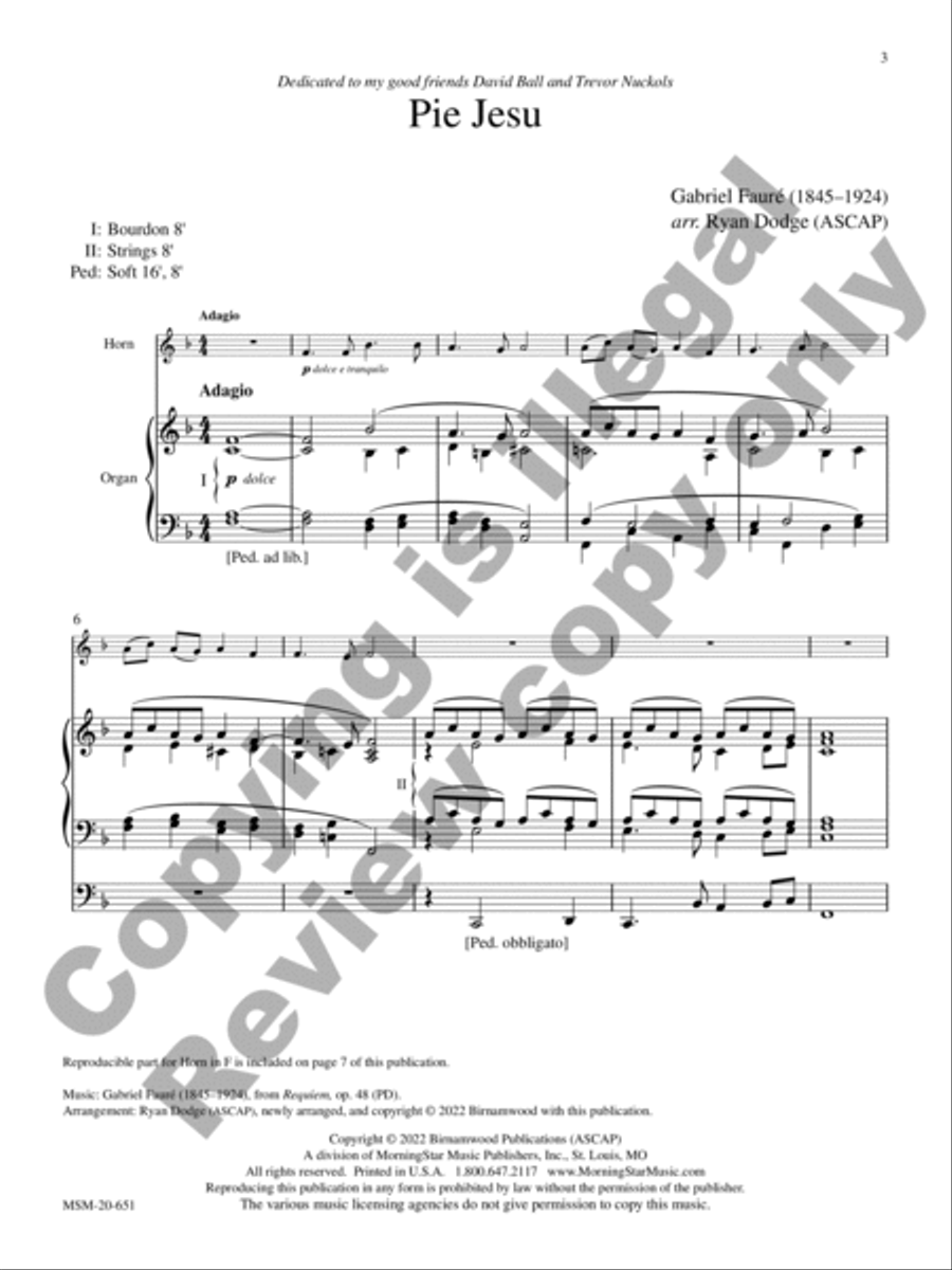 Pie Jesu Pie Jesu Horn scores gallery preview page 2