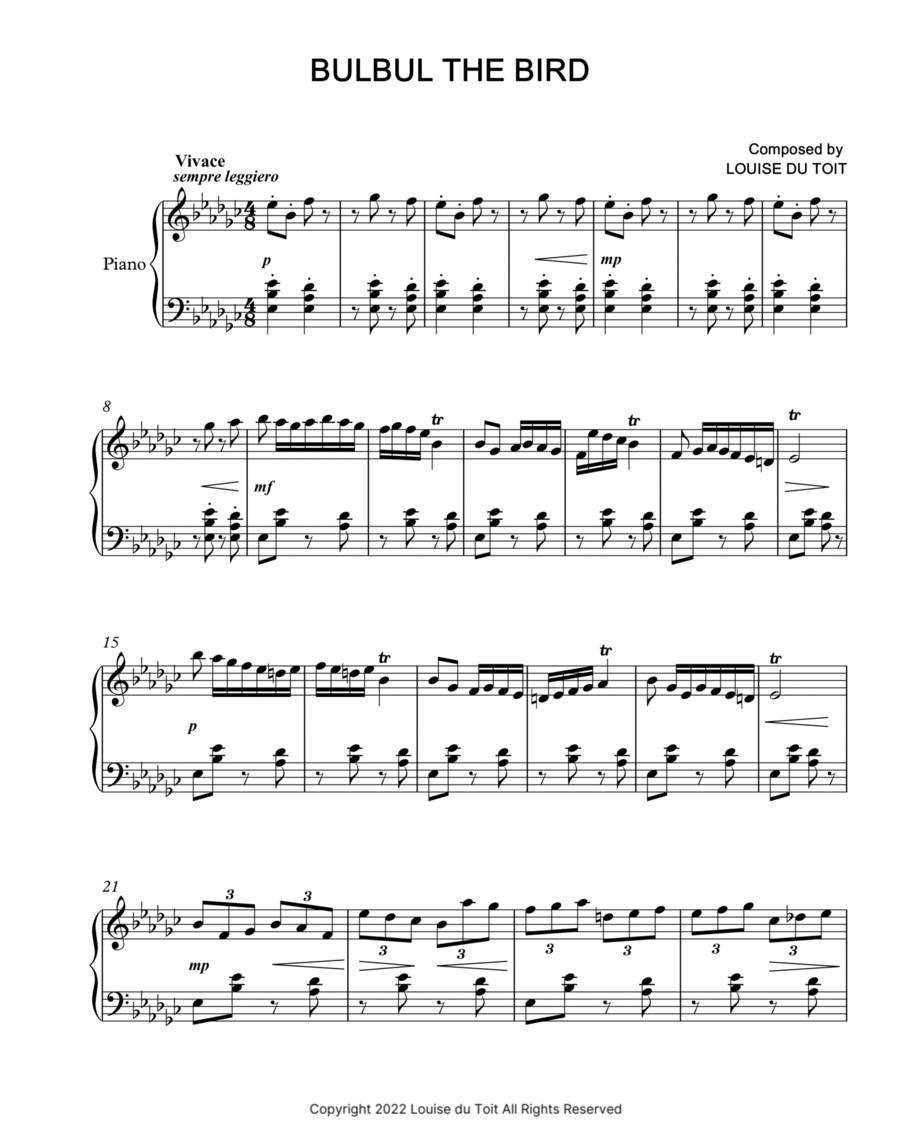 1. Bulbul the Bird Piano Solo scores gallery preview page 1
