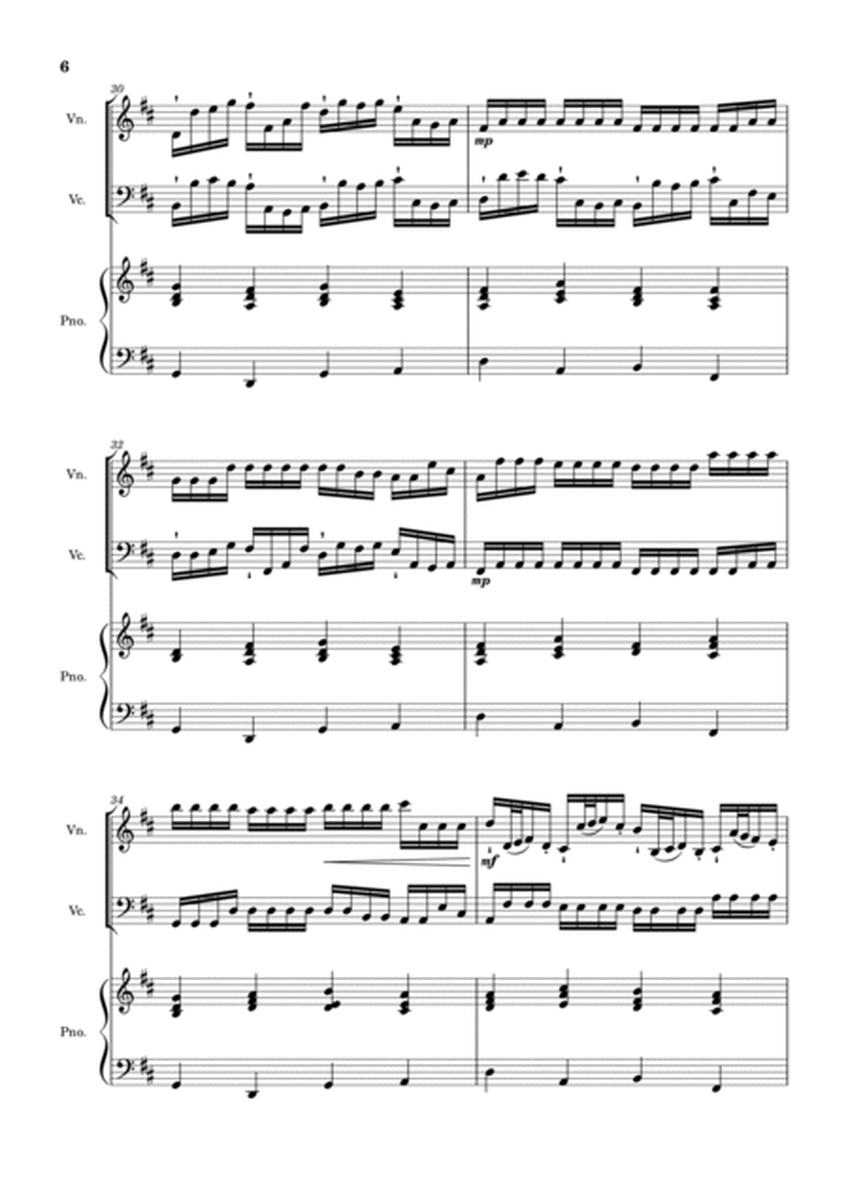 Johann Pachelbel - Canon in D Major, P.37; T.337. Arrangement for Violin, Violoncello and Piano. image number null