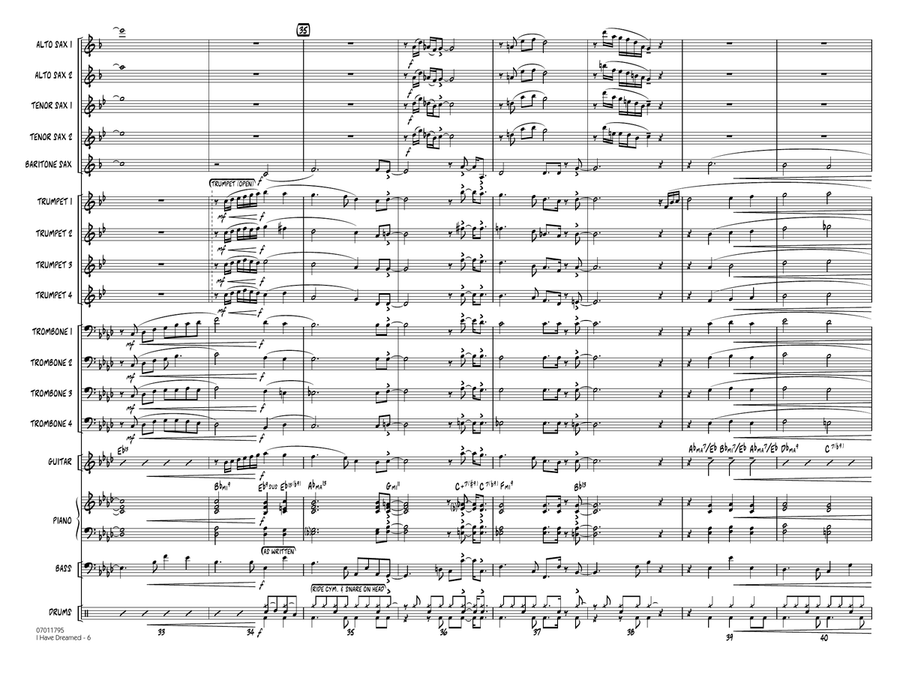 I Have Dreamed - Conductor Score (Full Score) Jazz Ensemble scores gallery preview page 6