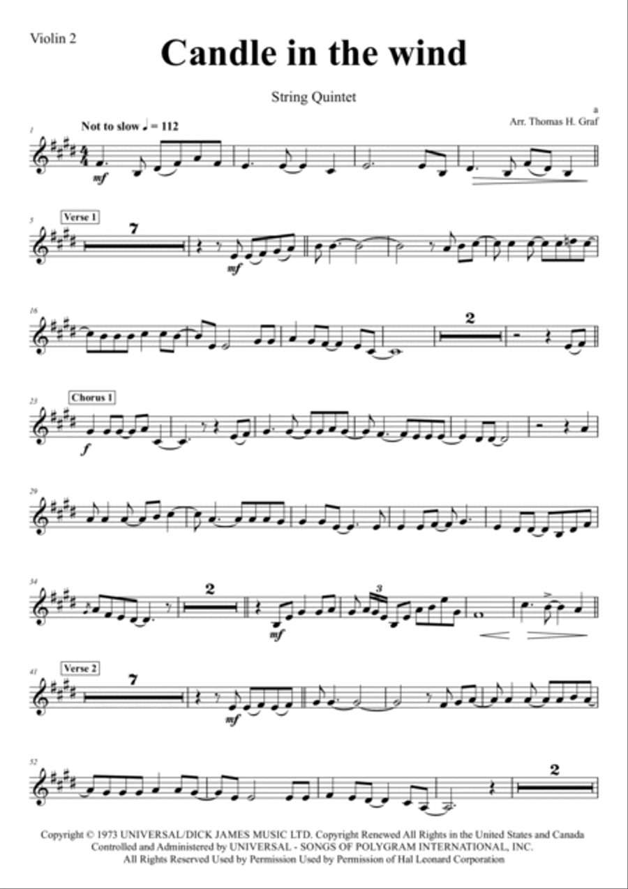 Candle In The Wind Candle In The Wind String Orchestra scores gallery preview page 6