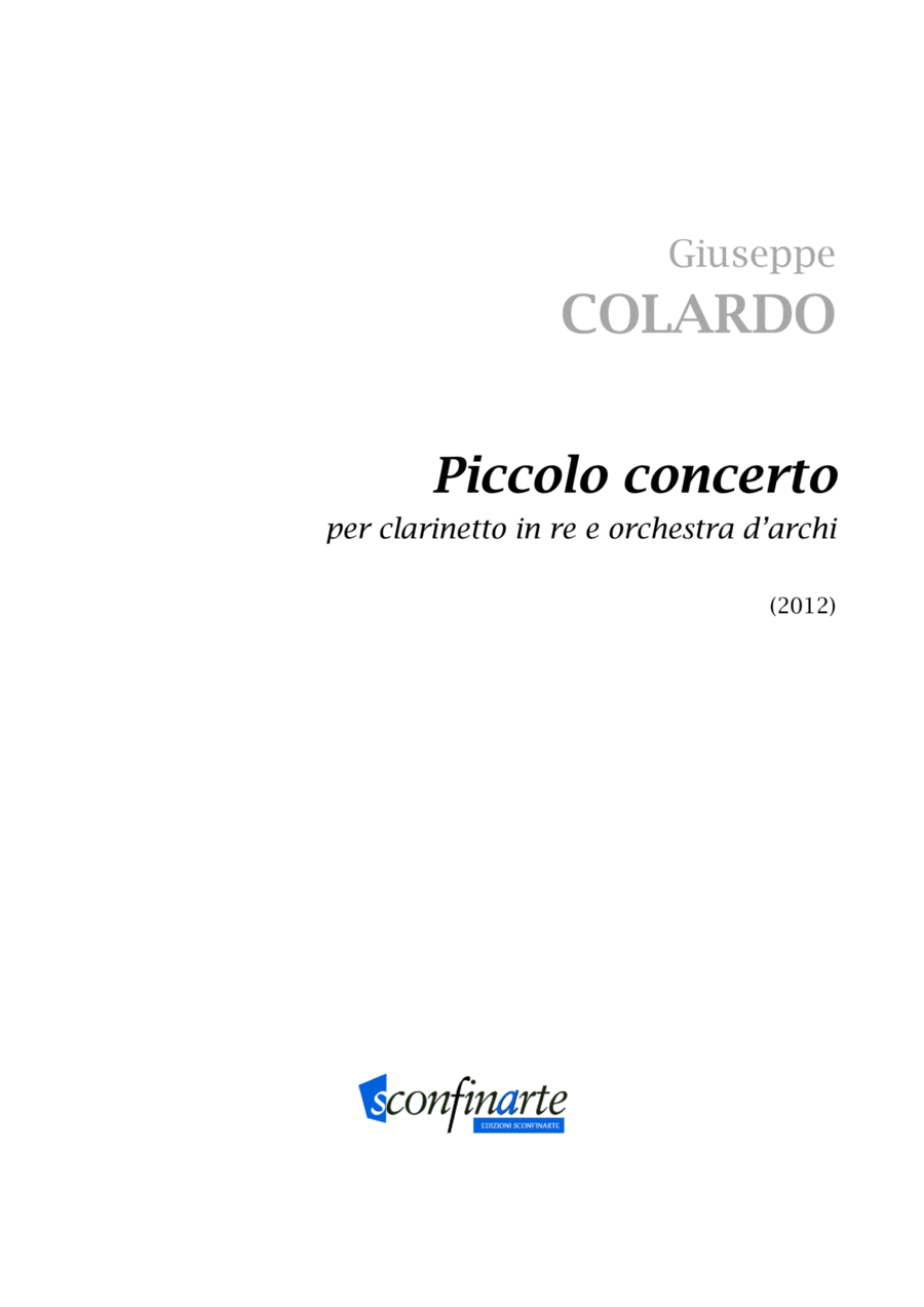 Giuseppe Colardo: PICCOLO CONCERTO (ES 873) - Score Only String Orchestra scores gallery preview page 1