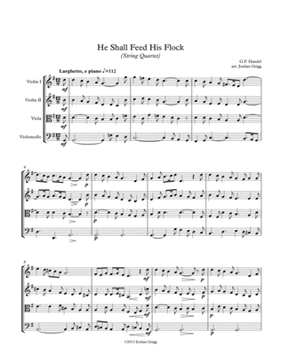 Book cover for He Shall Feed His Flock (String Quartet)