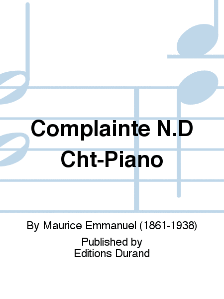 Complainte N.D Cht-Piano