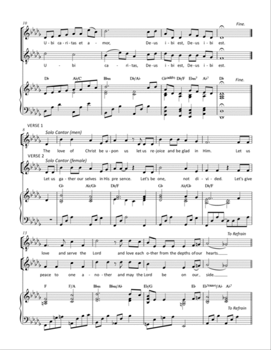 Ubi Caritas Choir scores gallery preview page 2