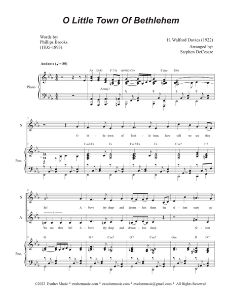 O Little Town Of Bethlehem (2-part choir - (SA) image number null