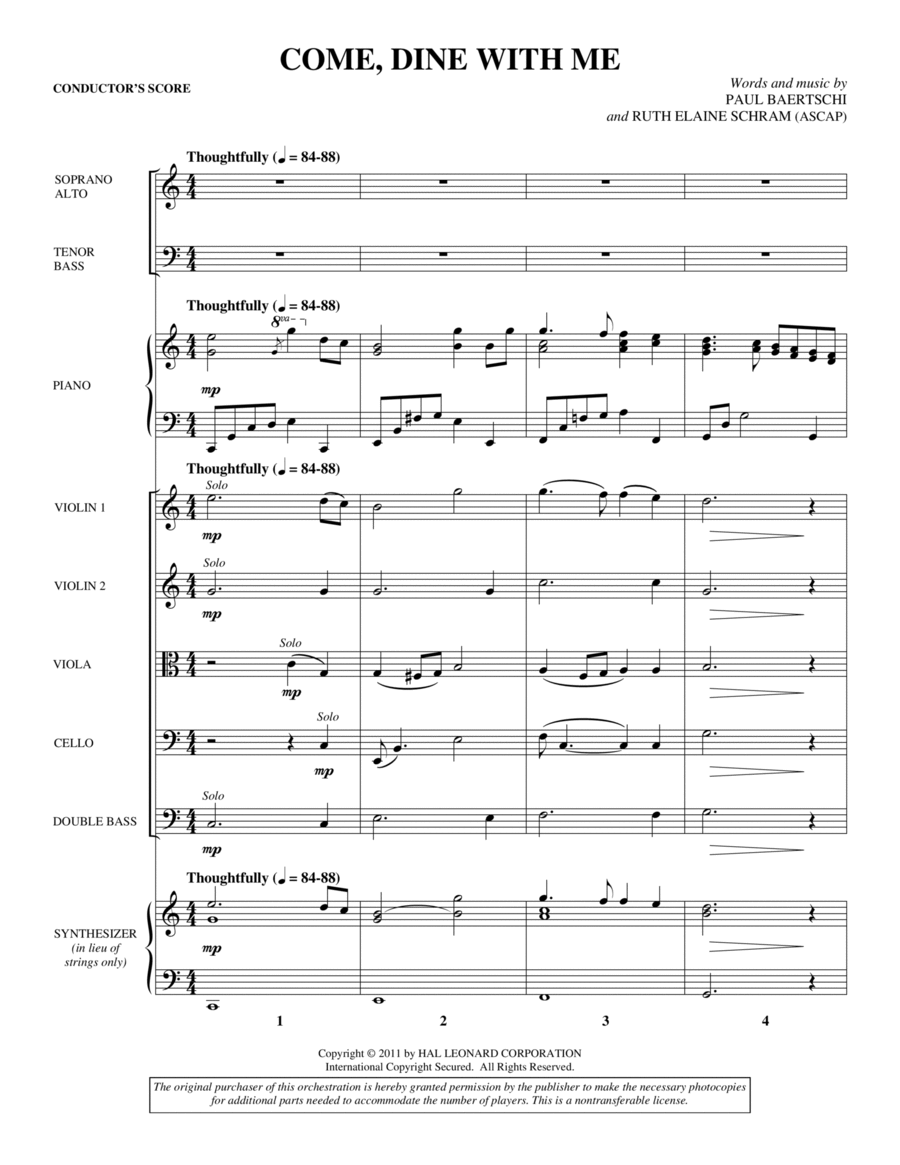 Come, Dine With Me - Score Choir scores gallery preview page 1