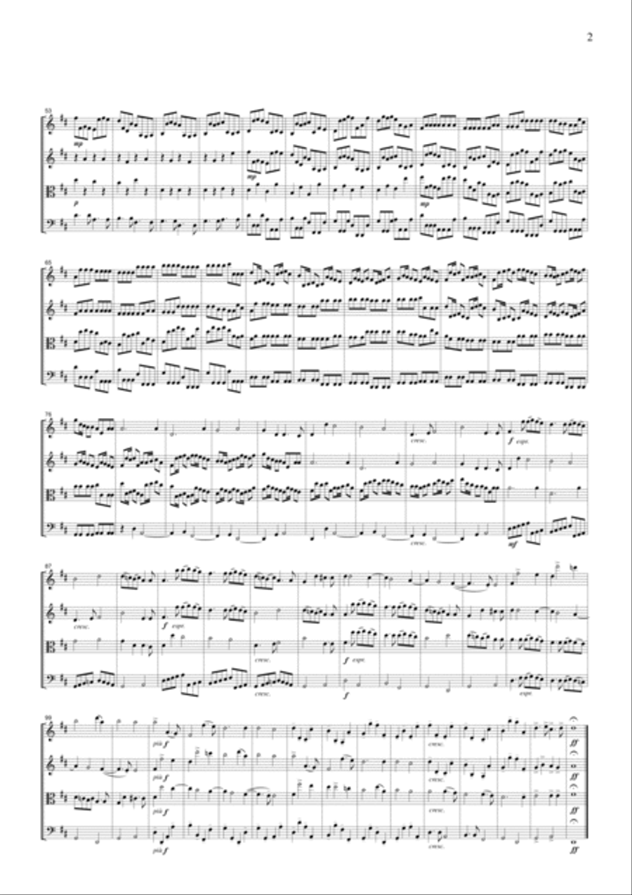 Pachelbel Canon, for string quartet, CP001 String Quartet scores gallery preview page 2