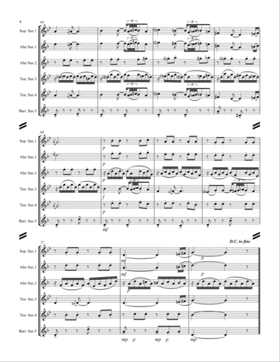 Granados – Danza Española - No.2 “Oriental” (for Saxophone Quintet SATTB or AATTB) Saxophone Quintet scores gallery preview page 5