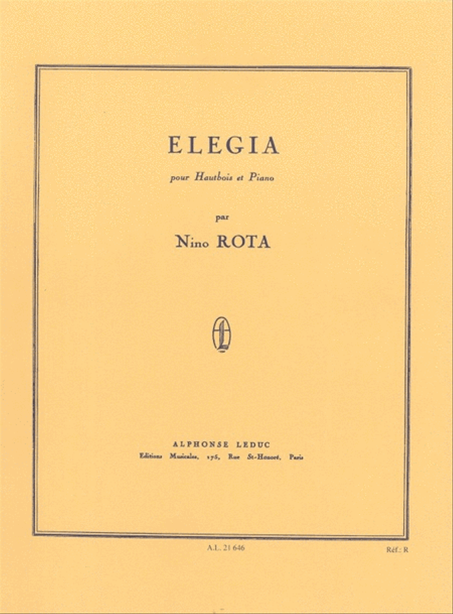 Elegia (oboe And Piano) Piano Accompaniment scores gallery preview page 1