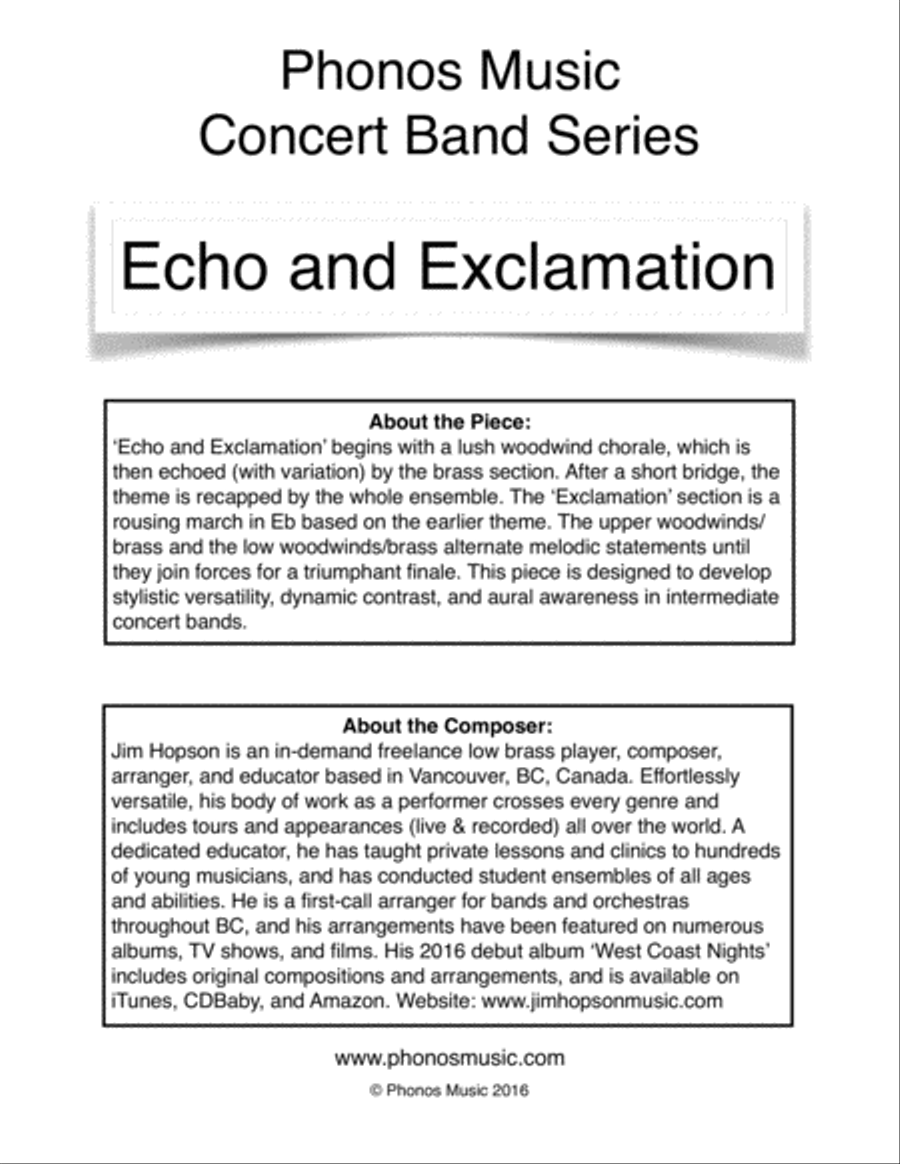 Echo and Exclamation Concert Band scores gallery preview page 2