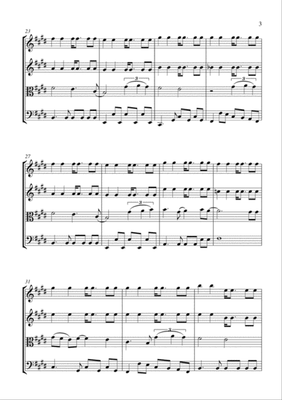 Isn't She Lovely Isn't She Lovely String Quartet scores gallery preview page 3
