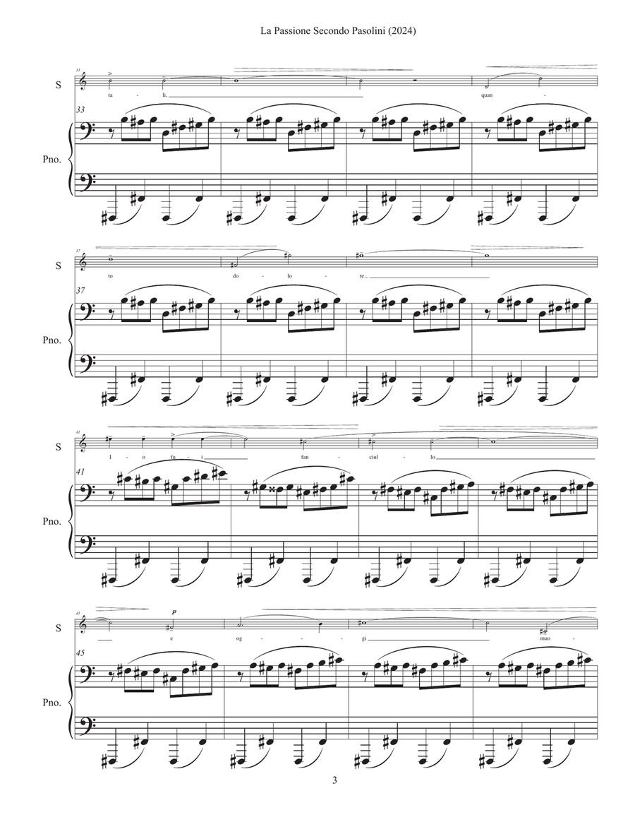 La Passione Secondo Pasolini (2024) Chamber Music scores gallery preview page 3