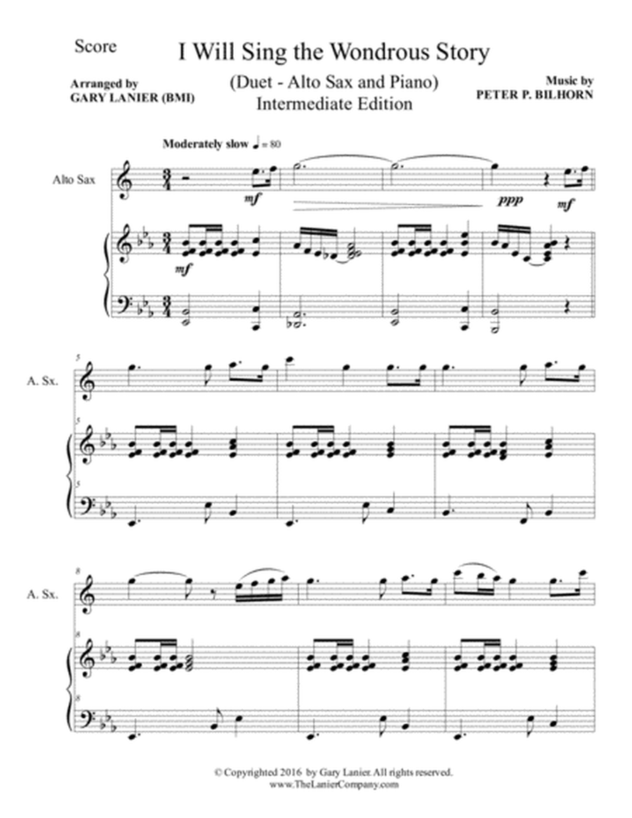 Gary Lanier: 3 WONDERFUL HYMNS (Duets for Alto Sax & Piano) image number null