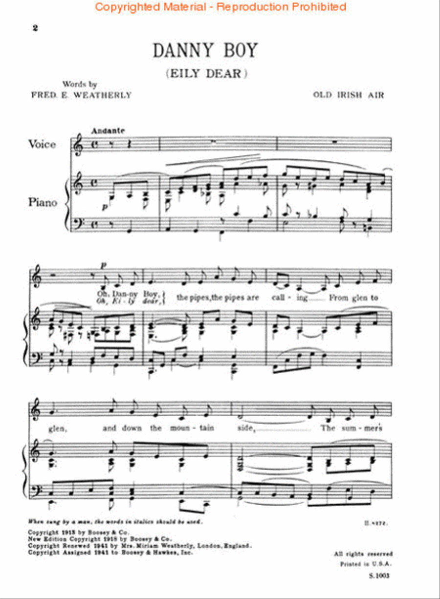 Danny Boy Low Voice scores gallery preview page 2