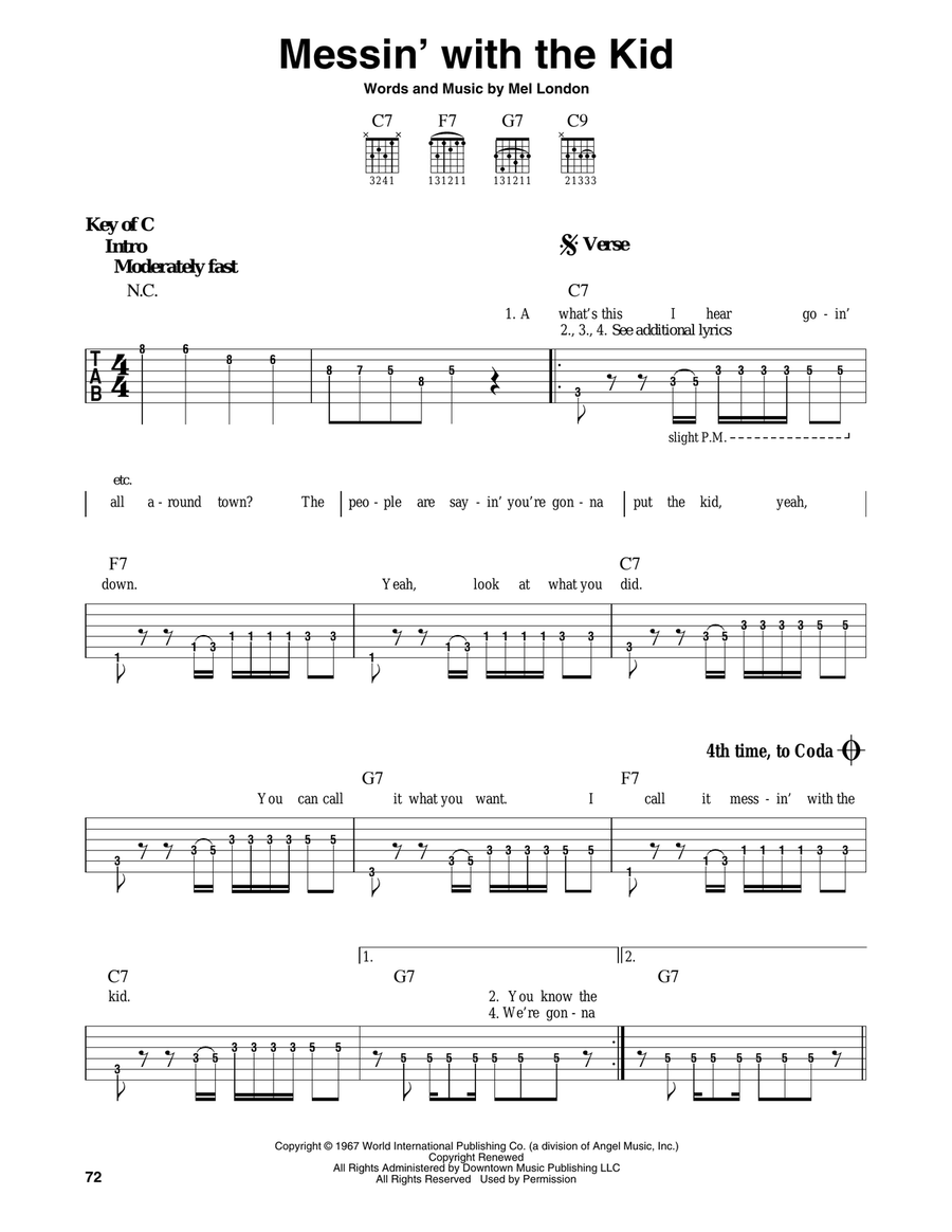 Messin' With The Kid Messin' With The Kid Electric Guitar scores gallery preview page 1