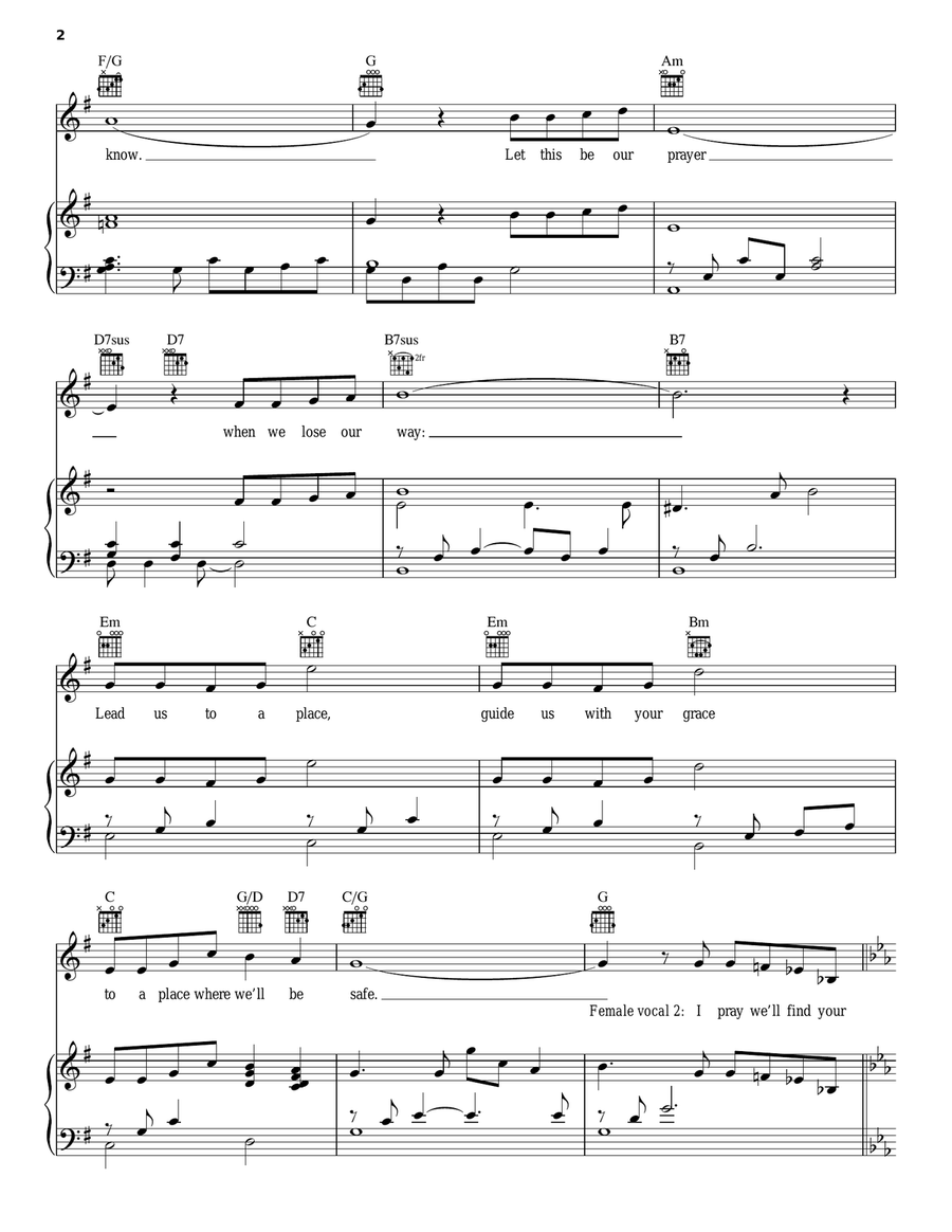 A Mother's Prayer Piano, Vocal, Guitar scores gallery preview page 2