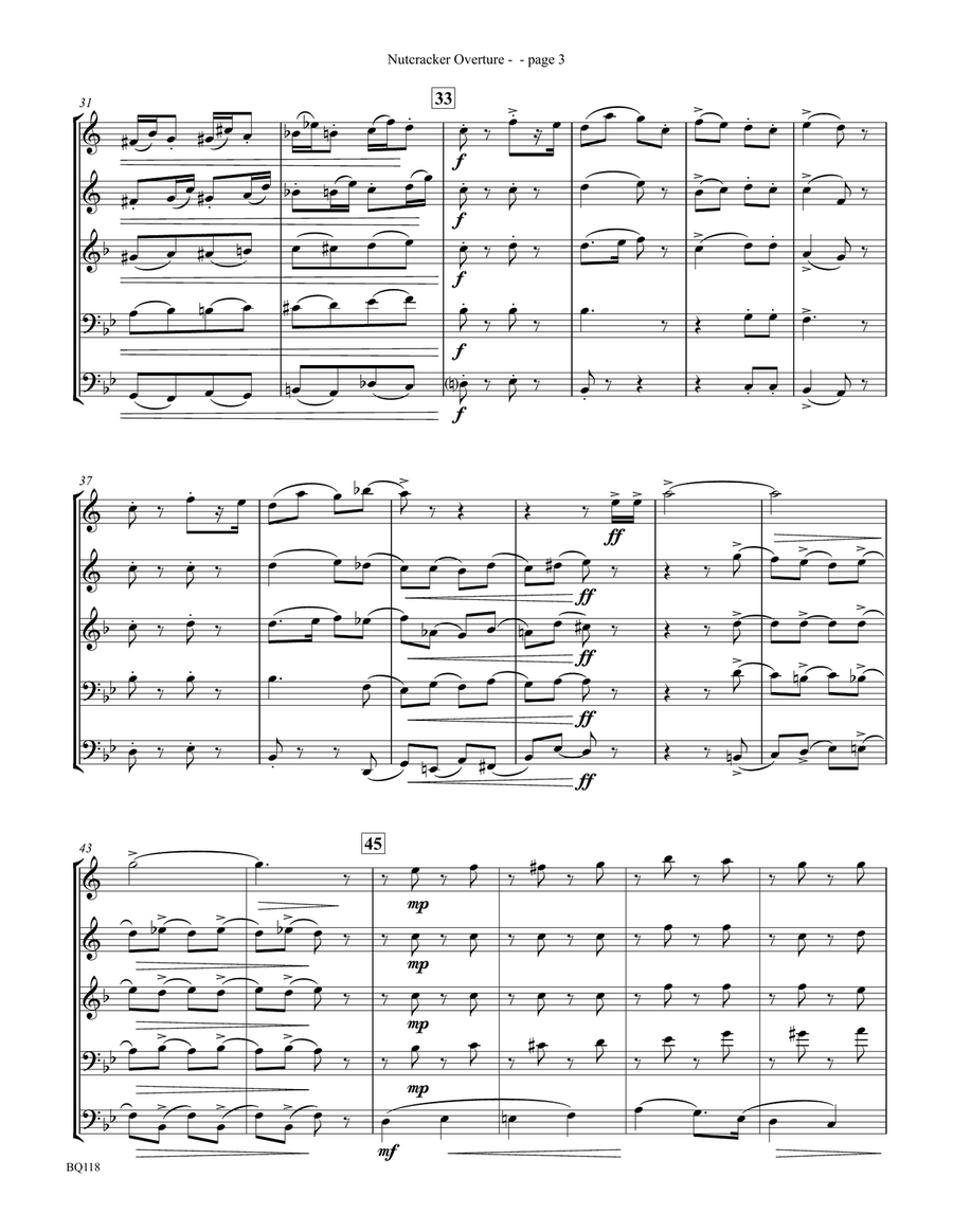 Nutcracker Suite Overture for Brass Quintet Brass Quintet scores gallery preview page 4
