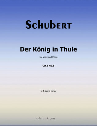 Book cover for Der Konig in Thule, by Schubert, Op.5 No.5, in f sharp minor