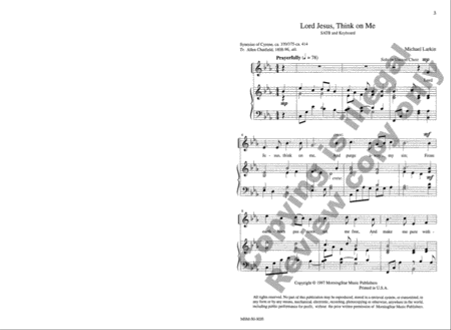Lord Jesus, Think on Me 4-Part scores gallery preview page 2
