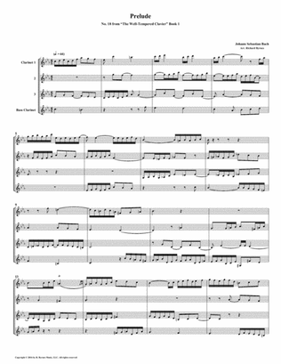 Prelude 18 from Well-Tempered Clavier, Book 1 (Clarinet Quartet)