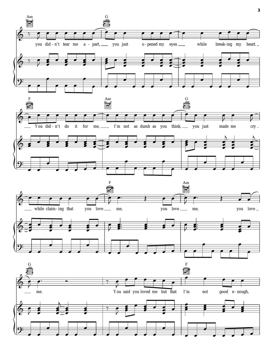 You Love Me Piano, Vocal, Guitar scores gallery preview page 3