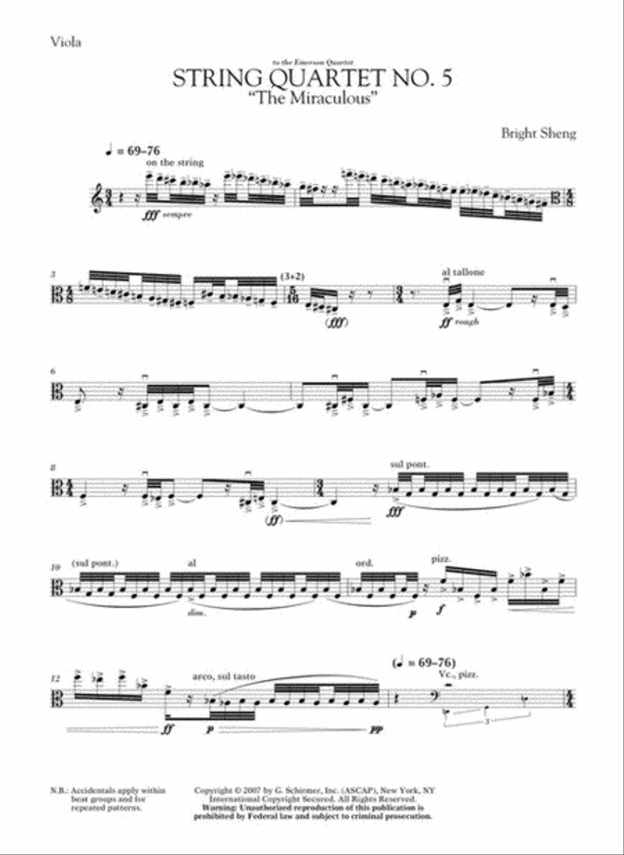 String Quartet No. 5 The Miraculous String Quartet scores gallery preview page 9