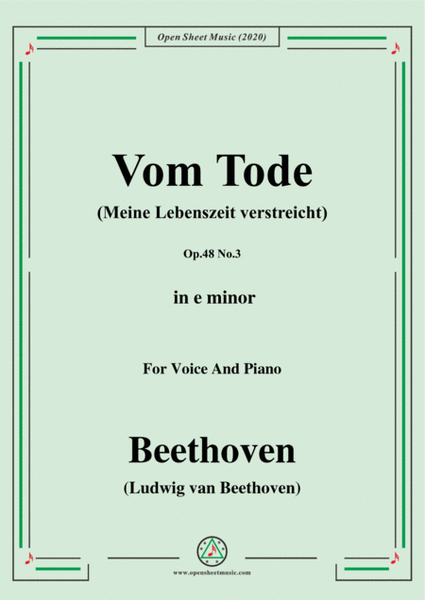 Beethoven-Vom TodeOp.48 No.3,in e minor,for Voice and Piano