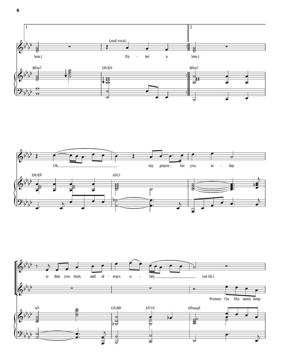Be Blessed Piano, Vocal scores gallery preview page 6