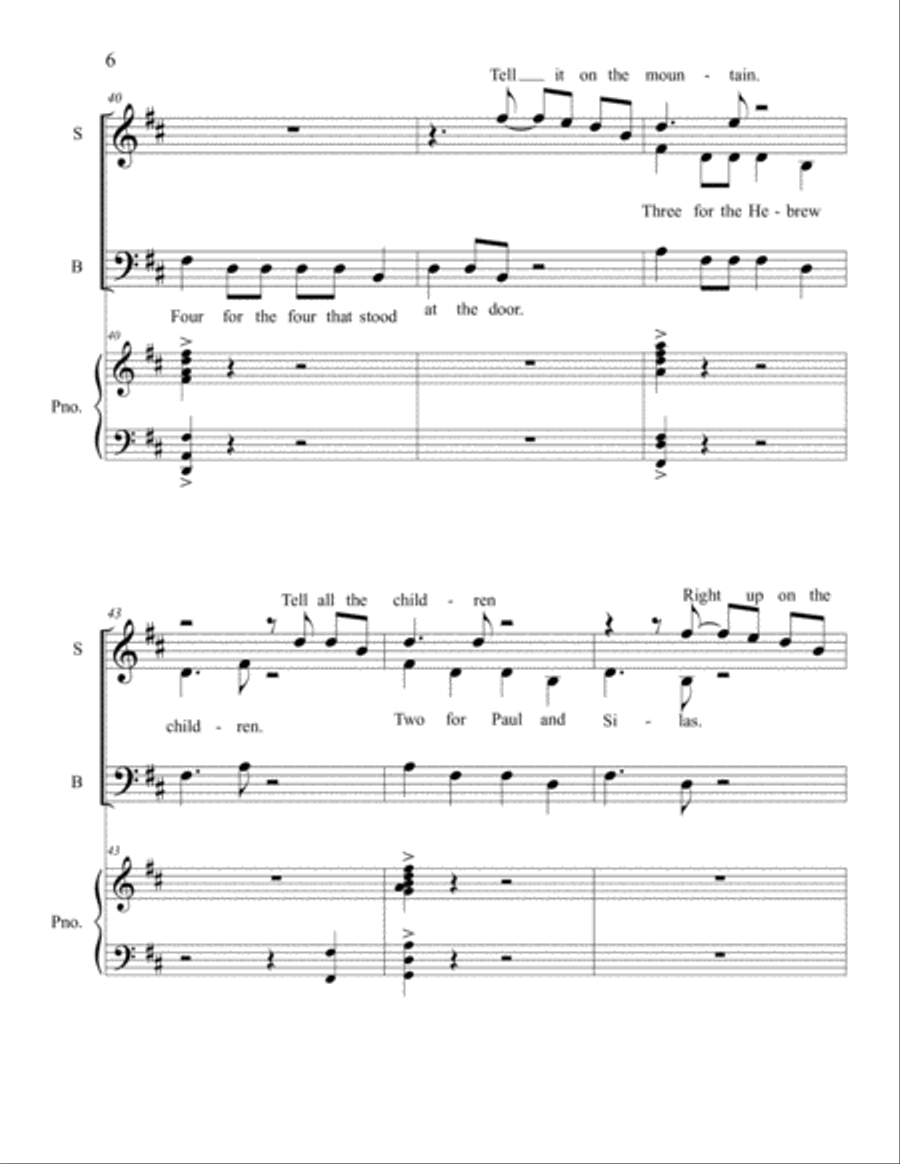 Go and Tell It (SATB) 4-Part scores gallery preview page 6