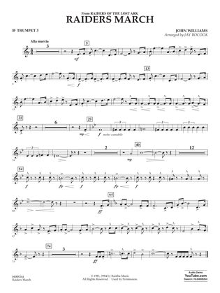 Book cover for Raiders March (from Raiders Of The Lost Ark) (arr. Jay Bocook) - Bb Trumpet 3