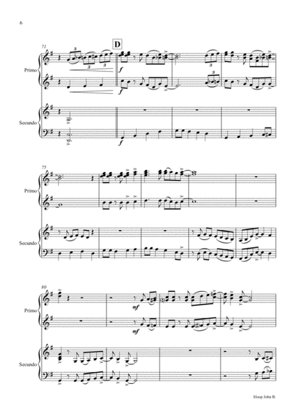 Sloop John B. - Caribian Folk Song - Piano Duet (4 Hands) image number null