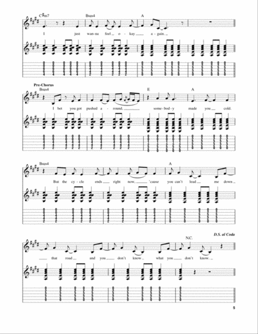 Mean Acoustic Guitar scores gallery preview page 5