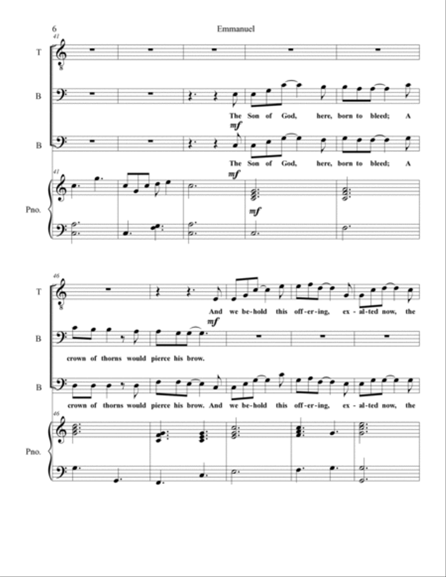 Emmanuel (hallowed Manger Ground) Choir scores gallery preview page 6