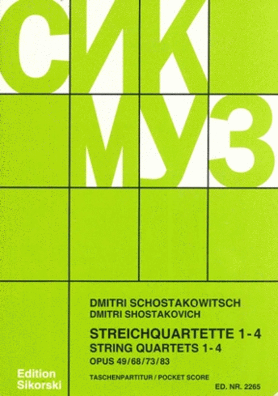 String Quartets, Nos. 1–4 (Op. 49, 68, 76, 83) String Quartet scores gallery preview page 1