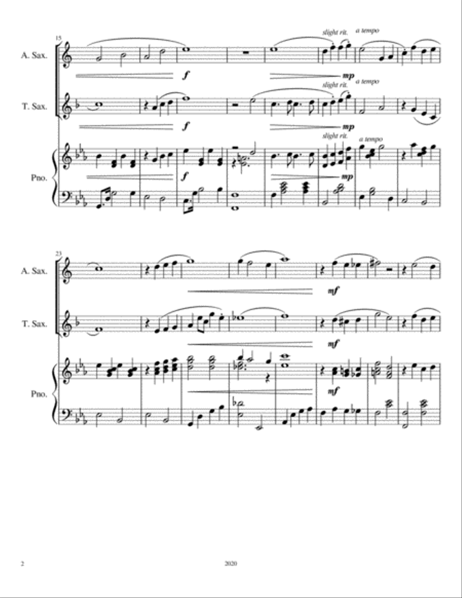 Look for the Silver Lining (Alto/Tenor Saxophone Duet, Piano) Woodwind Duet scores gallery preview page 4